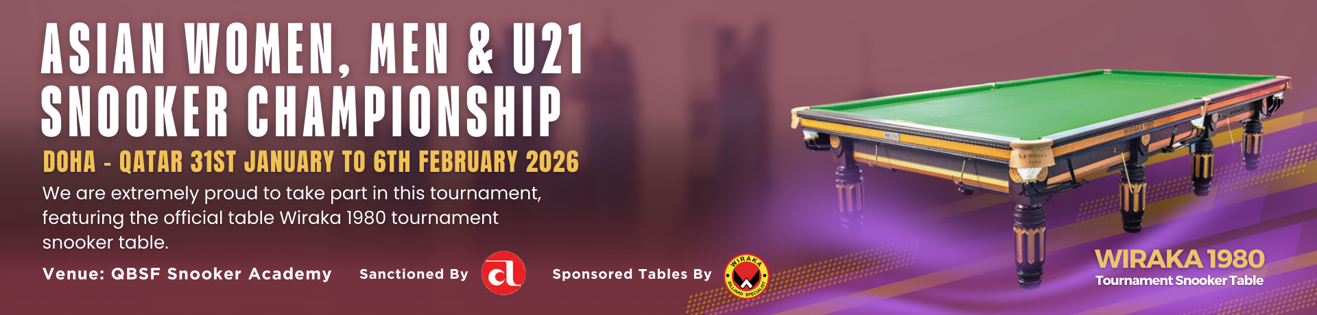 ASIAN WOMEN, MEN & U21 SNOOKER CHAMPIONSHIP